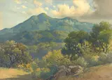 Percy Gray, View of Mount Tamalpais, watercolor on paperboard