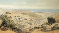 Jack Wisby, Hills of Marin above Stinson Beach, 1934, oil on canvas affixed to board