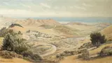 Jack Wisby, Hills of Marin above Stinson Beach, 1934, oil on canvas affixed to board