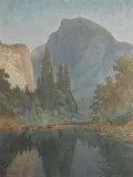 Gunnar Widforss, A view of Half Dome, Yosemite, watercolor on paper