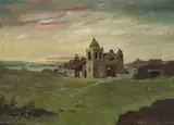 John Sykes, Carmel Mission, oil on canvas