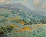 Hillside in spring by Granville Redmond, oil on canvas, sold Apr 2016