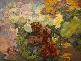Franz Bischoff, Peonies, oil on canvas
