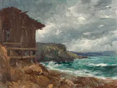 Boathouse at Canyon Cove by Joseph Kleitsch, oil on canvas, offered Apr 2016