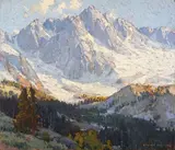 Snowy peaks by Edgar Alwin Payne, oil on canvas, sold Apr 2016
