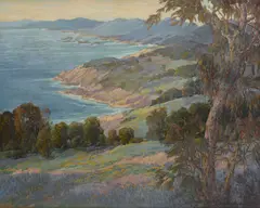 Raymond Nott, Laguna Coast in bloom, oil on board