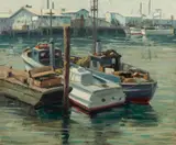Sam Hyde Harris, Newport Sunday, oil on canvas