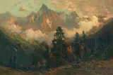 Charles Partridge Adams, Mountains at sunset