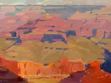 Sam Hyde Harris, A view into the Grand Canyon, oil on canvas affixed to board