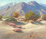 Paul A. Grimm, Sand Verbenas, oil on masonite