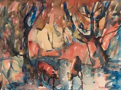 Cool spot by Selden Connor Gile, 1932, watercolor on paper, sold Apr 2016