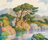 Birger Sandzén, Mountain Lake, Rocky Mountain National Park, 1944, oil on panel