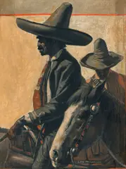 Lon Megargee, Vaqueros, oil on canvas