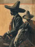 Lon Megargee, Vaqueros, oil on canvas