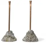 David Ireland, Untitled (Two Candlesticks), concrete, coarse aggregate and copper pipes