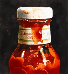 Ralph Goings, America's Chili Sauce, 2003, watercolor on paper