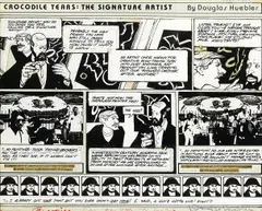 Douglas Huebler, Crocodile Tears: The Signature Artist, 1984, ink and printed paper collage on paper on board