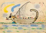 Roy De Forest, Untitled, 1977, pastel, colored pencil and graphite on paper
