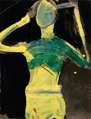 Sitting and Standing Study No. 166 by Manuel Neri, 1978, oil and graphite on printed paper, sold May 2016