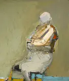 Nathan Oliveira, Seated Man with Pink Face, 1958, oil on canvas