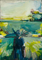 Roland Petersen, Girl in Shadow, 1960, oil on canvas