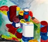 Bruce McGaw, Untitled (Paint Cans), 1959, watercolor and gouache on paper