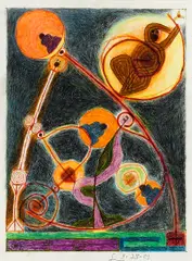 Frank Lobdell, 3.28.01, 2001, crayon, ink and marker on paper