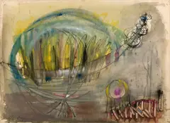 John Grillo, Untitled, 1948, gouache, watercolor, ink and graphite on paper