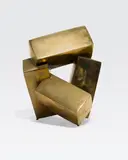 Jacques Schnier, Four Cuboids on Three Points V, 1984, bronze