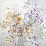 Lecia Dole-Recio, Untitled, 2003, gouache, paper collage and tape on paper and vellum