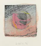 Larry Bell, Fraction #4277, 1998, silicon monoxide, paper fibers and oil on canvas on paper