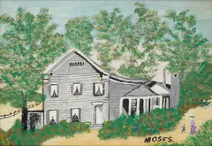 Gray House by Grandma Moses, oil on board, sold May 2016