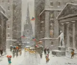 Guy Carleton Wiggins, Wall Street and the Sub-Treasury, oil on canvas