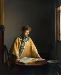 William McGregor Paxton, The Yellow Jacket, oil on canvas