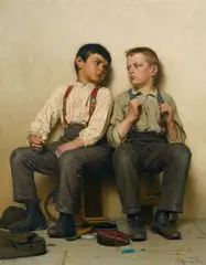 A Slight Misunderstanding by John George Brown, circa 1894, oil on canvas, sold May 2016
