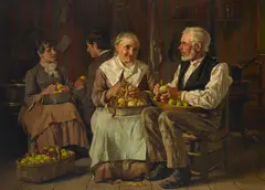 John George Brown, Pa(i)ring, circa 1884, oil on canvas laid down on Masonite