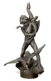 Karl Bitter, Boy Stealing Geese, bronze with brown patina