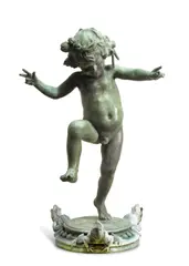 Janet Scudder, Frog Fountain, bronze with vertigris patina