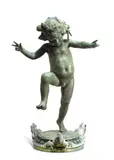 Janet Scudder, Frog Fountain, bronze with vertigris patina