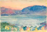 Childe Hassam, At Sunset Above Newburgh, watercolor on paper