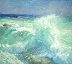 The Breaker by Charles Herbert Woodbury, oil on canvas, sold May 2016