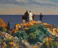 Bass Rocks, Gloucester by Gifford Beal, circa 1923-30, oil on board, offered May 2016