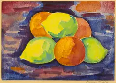 Fruit Still Life by Marsden Hartley, circa 1918-23, watercolor and pencil on paper laid down on paper, sold May 2016
