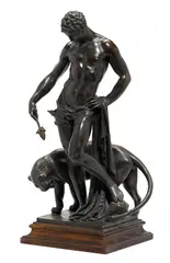 Edward McCartan, Dionysus (Boy and Panther Cub), 1923, bronze with brown patina and traces of gilt