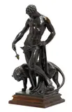 Edward McCartan, Dionysus (Boy and Panther Cub), 1923, bronze with brown patina and traces of gilt