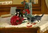 Charles A. Fries, Kittens at play on dresser