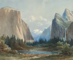 Yosemite Valley by Chris Jorgensen, watercolor on paper affixed to board, sold Nov 2015