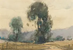 California coast; Landscape with eucalyptus (group of 2) by Percy Gray, offered Nov 2015