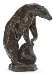 Standing bear by Arthur Putnam, bronze with brown patina, sold Nov 2015