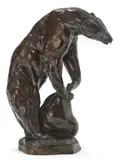 Arthur Putnam, Standing bear, bronze with brown patina